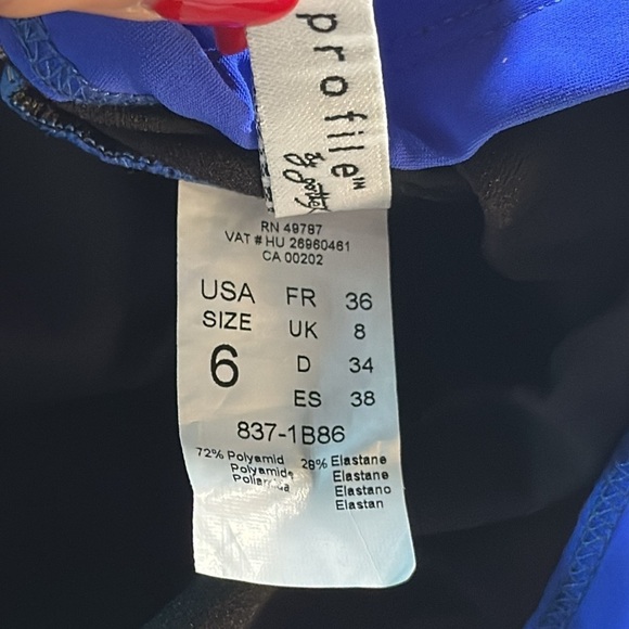 Profile by Gottex Women’s Royal Blue "TUTTI FRUTTI" Tankini Top Size 6 NEW - Picture 5 of 16